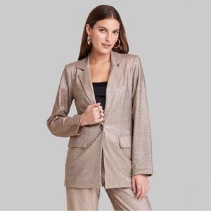 NWT Wild Fable Gold Glitter Blazer and Dress Pants Set